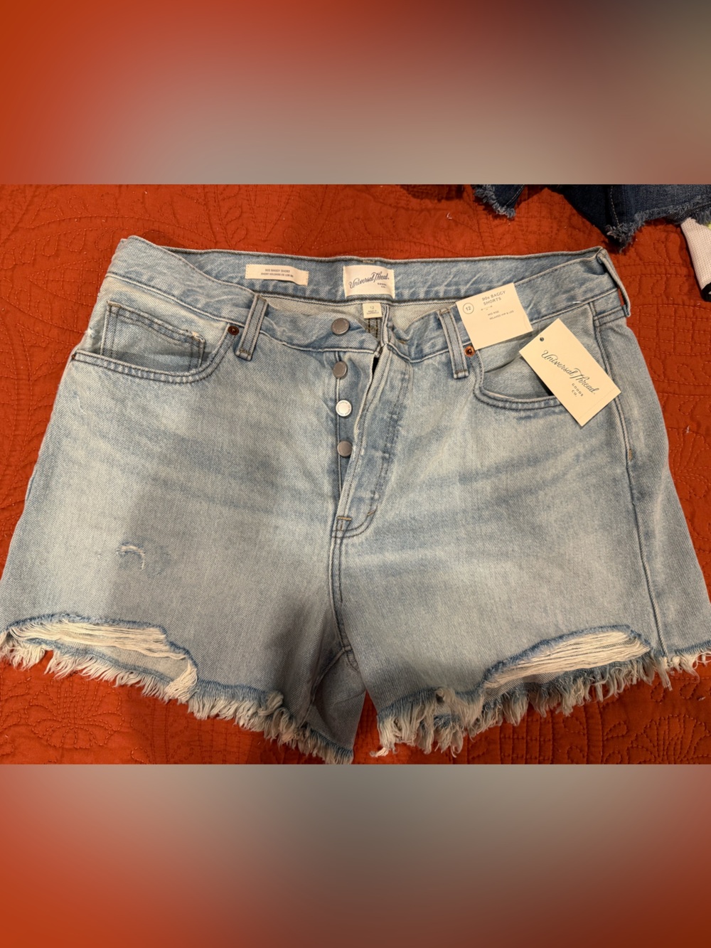 Universal Thread 90’s baggy shorts. Light Wash Frayed High-Rise Denim Shorts
